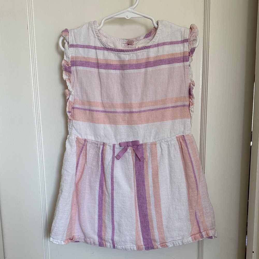 Cat & Jack Pink and Purple Striped Linen Dress 4T